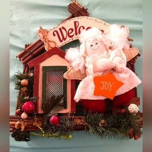 Welcome xmas angel door hanging